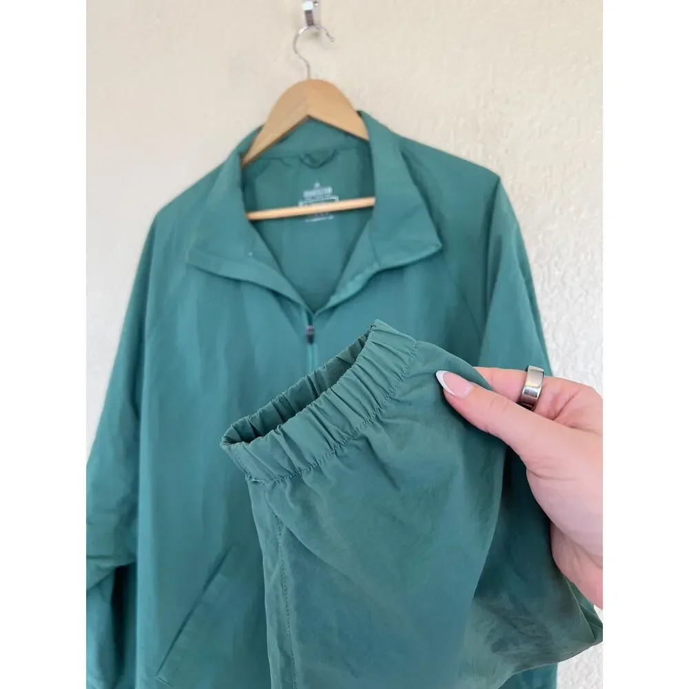 RAWGEAR Men's Windbreaker Jacket Large Green Half Zip Pullover Windbreaker